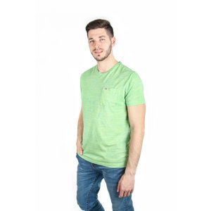 Tommy Hilfiger pánské zelené melírované tričko s kapsičkou - XL (300)